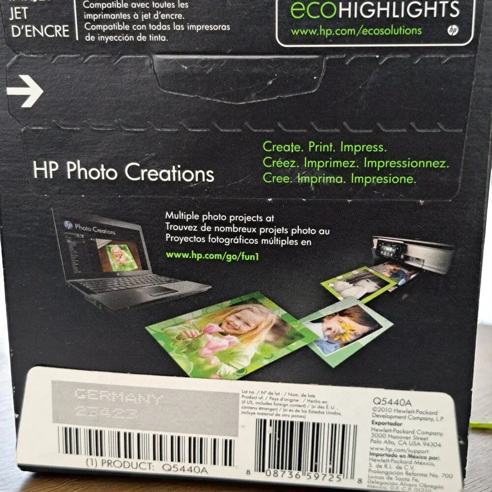 HP Everyday Inkjet Photo Paper Glossy 4x6 Inch 100 Sheets, Sealed Unopened Box